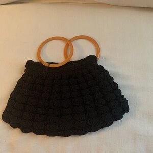 Vintage 1940’s Black Crochet Clutch Purse
